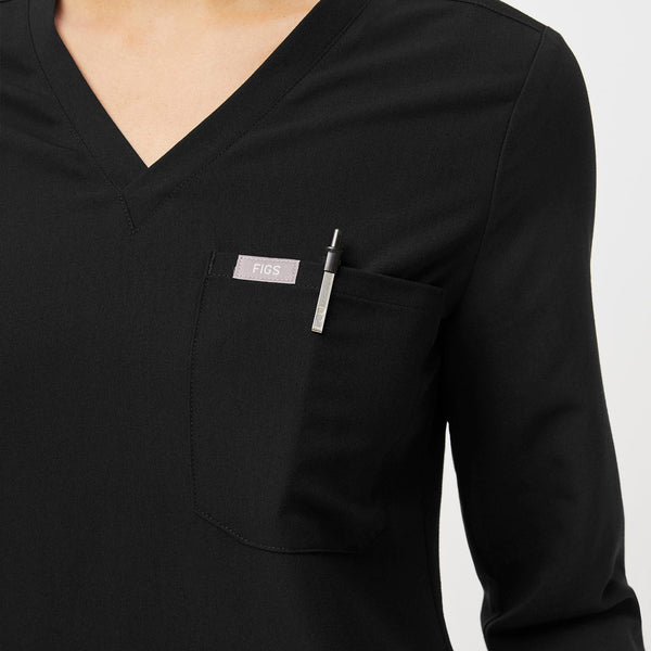 women's Black Catarina Long-Sleeve -  Scrub Top™