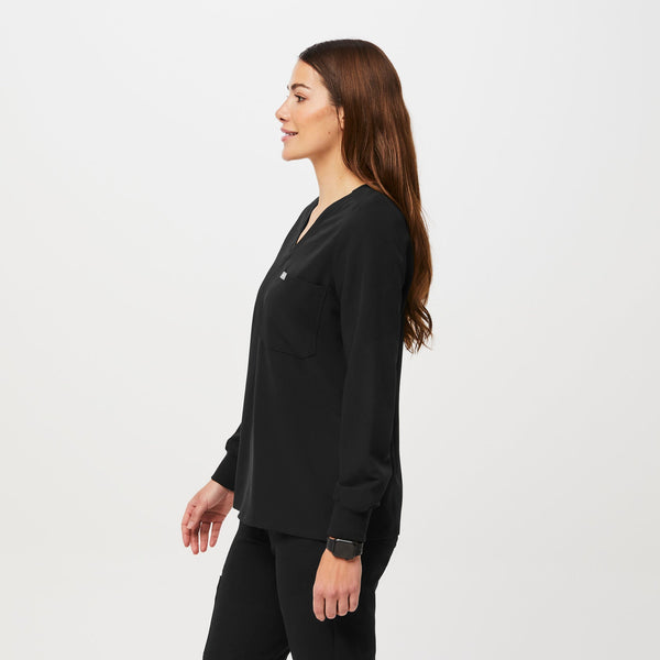 women's Black Catarina Long-Sleeve -  Scrub Top™