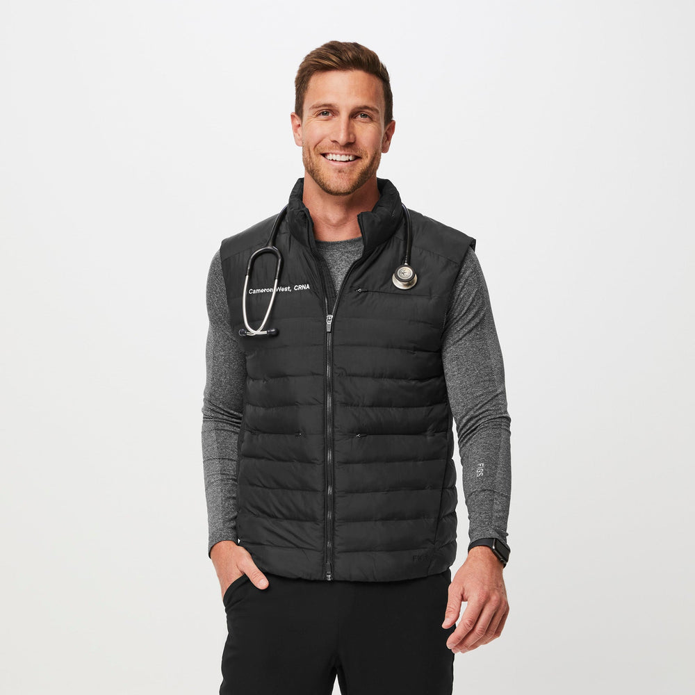 men's Black Packable - Puffer Vest
