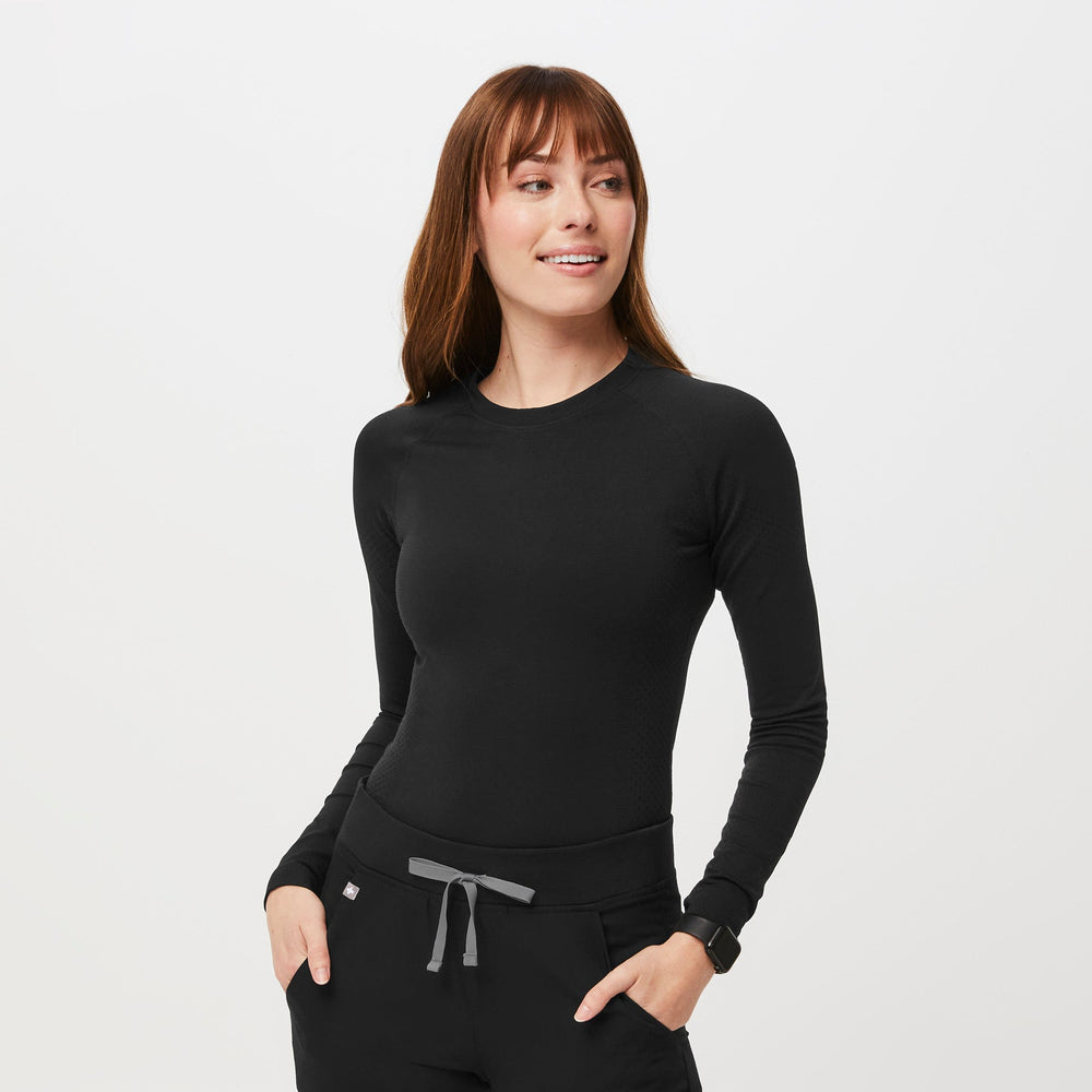 women's Black Salta - Seamless Bodysuit