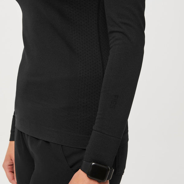 women's Black Salta Seamless - ¼  Zip