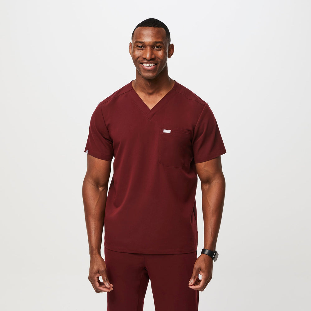 Men's Burgundy Leon -  Scrub Top™