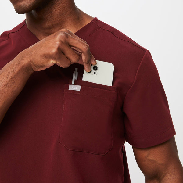 Men's Burgundy Leon -  Scrub Top™