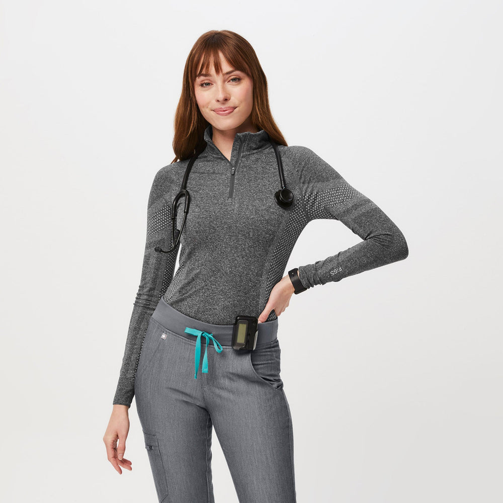 women's Graphite Salta Seamless ¼ Zip - Long-Sleeve Underscrub