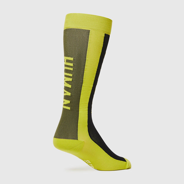 men's Limeade Block Stripe - Compression Socks