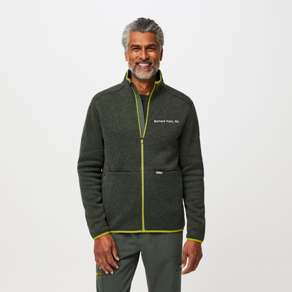 men's Heather Moss/Limeade On-Shift™ - Sweater-Knit Jacket