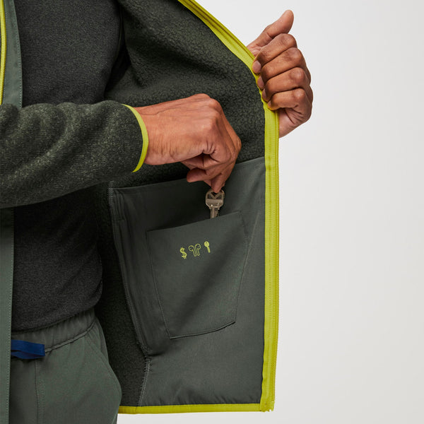 men's Heather Moss/Limeade On-Shift™ - Sweater-Knit Jacket