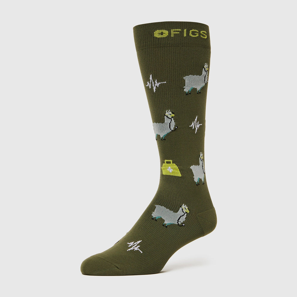 men's Moss Trauma Llama - Compression Socks