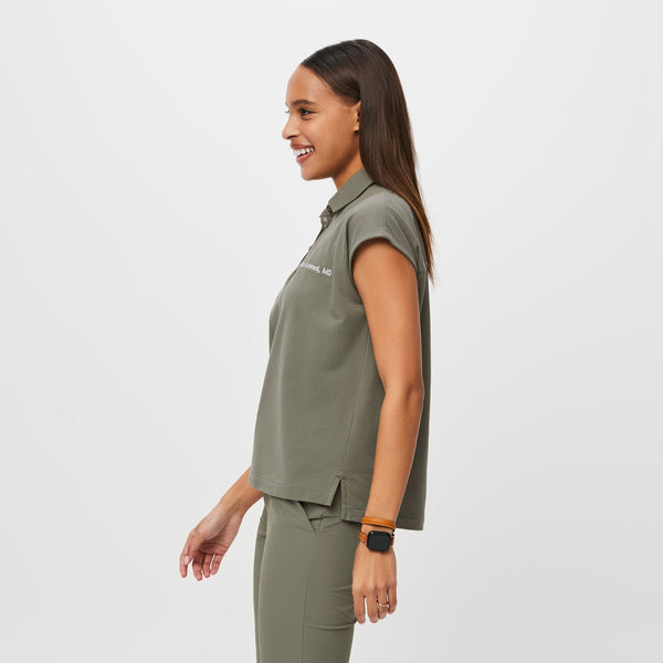 women's Agave FIGSPRO™ Pique Drop Shoulder Polo