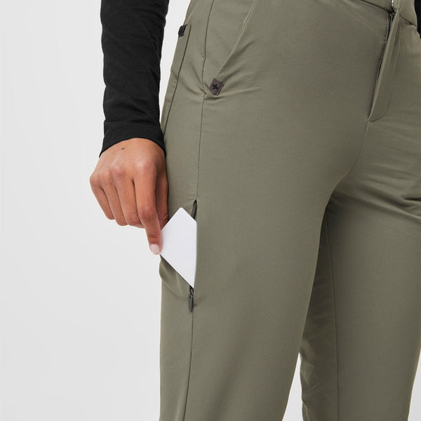 women's Agave FIGSPRO™ Skinny Zip Fly - Petite Trouser