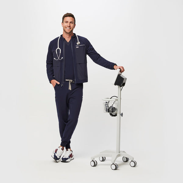 men's Navy Cobaki - Double Utility Scrub Jacket