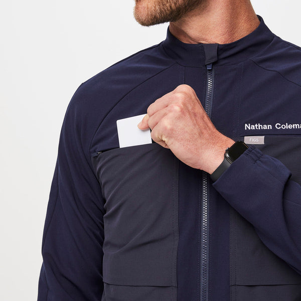 men's Navy Cobaki - Double Utility Scrub Jacket