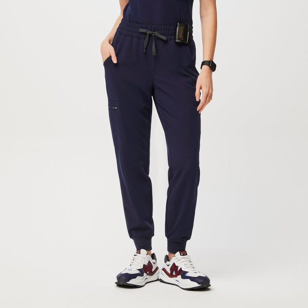 women's Navy Uman High-Rise - Petite Jogger Scrub Pant
