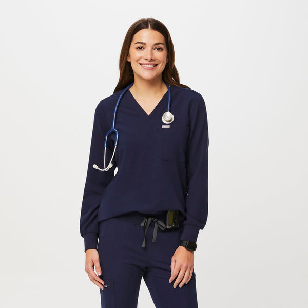 women's Navy Catarina Long-Sleeve -  Scrub Top™
