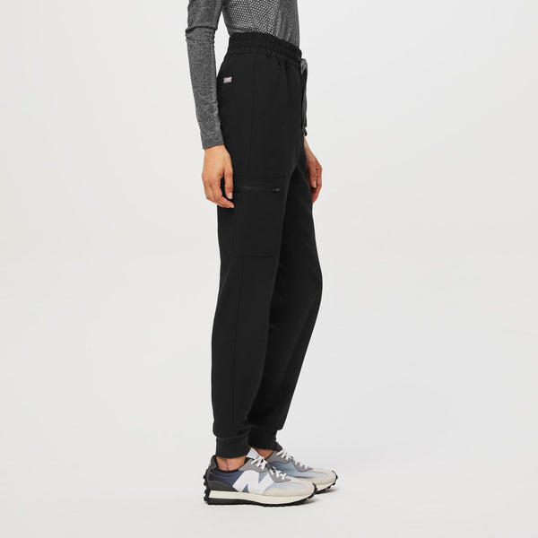 women's Black Uman High-Rise - Petite Jogger Scrub Pant