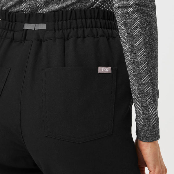 women's Black Uman High-Rise - Petite Jogger Scrub Pant