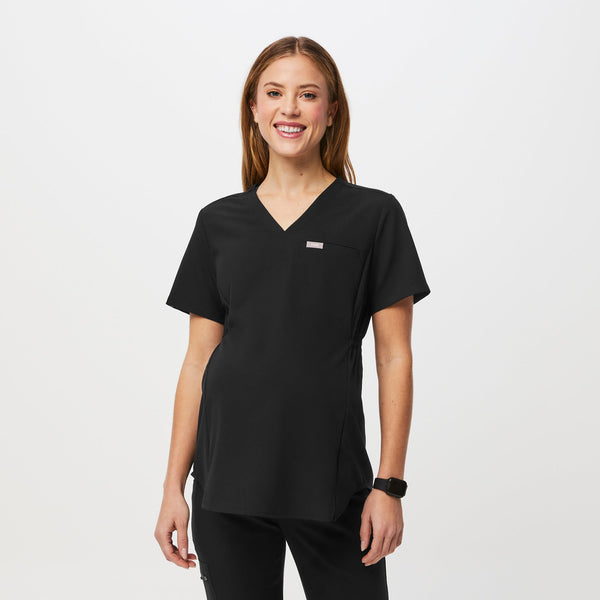 Women's Black Octavia Maternity - Scrub Top