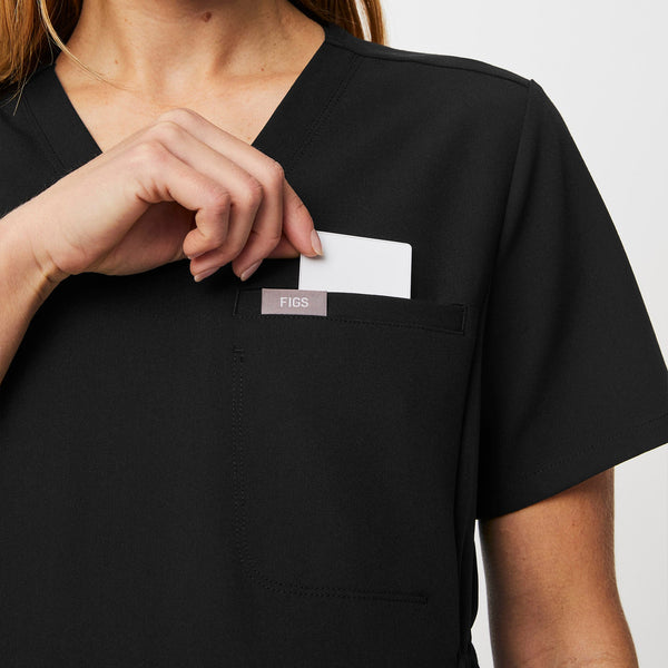 Women's Black Octavia Maternity - Scrub Top