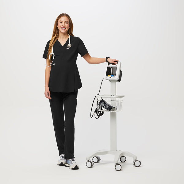 women's Black Yola™ Maternity - Tall  Scrub Pant