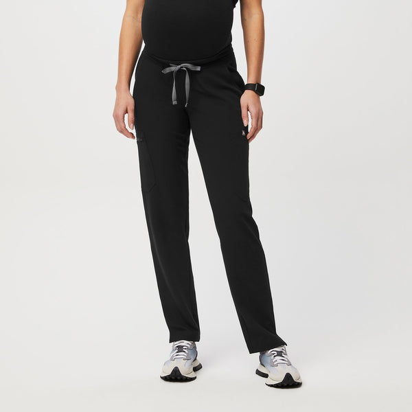 women's Black Yola™ Maternity - Petite  Scrub Pant
