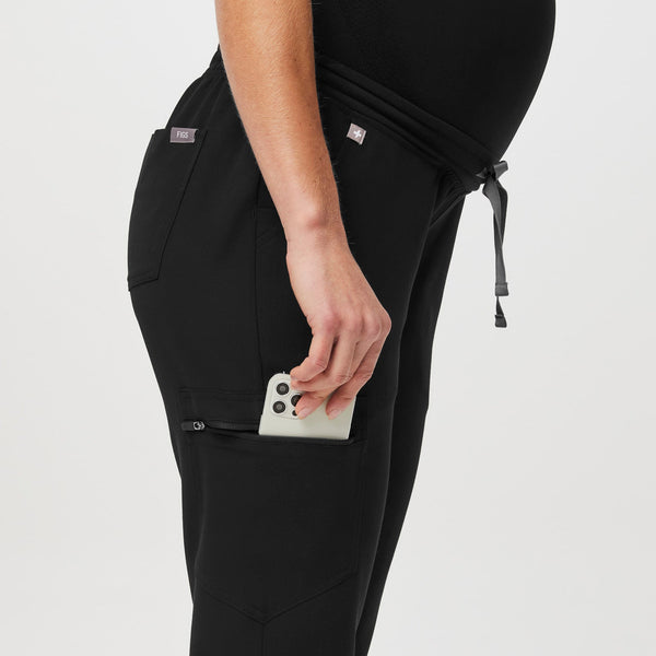 women's Black Zamora™ Maternity - Petite Jogger Scrub Pant