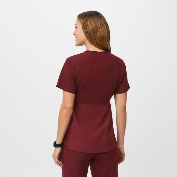 Women's Burgundy Octavia Maternity - Scrub Top