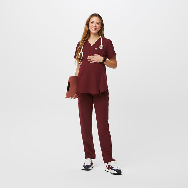 women's Burgundy Yola™ Maternity - Tall  Scrub Pant