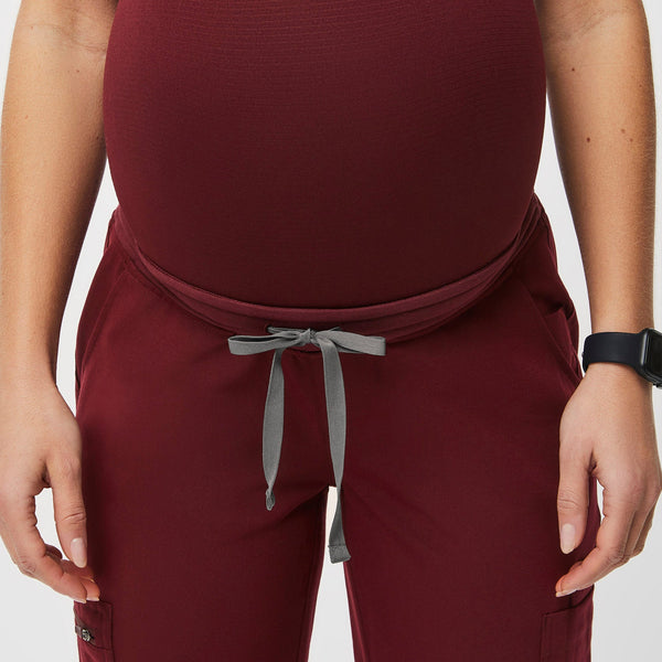 women's Burgundy Yola™ Maternity - Tall  Scrub Pant