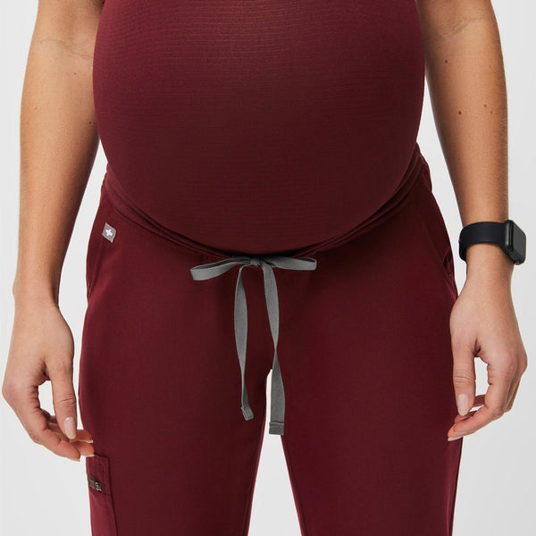 women's Burgundy Zamora™ Maternity - Tall Jogger Scrub Pant