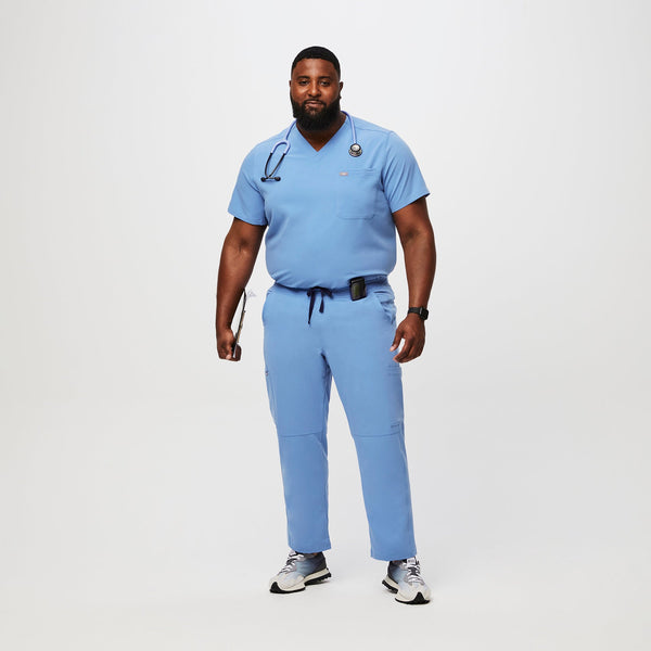 men's Ceil Blue Axim™ - Short Straight-Leg Scrub Pant (3XL - 6XL)