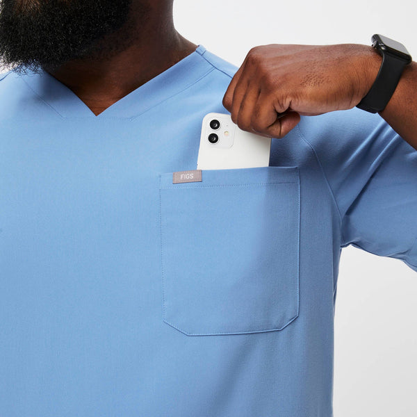 Men's Ceil Blue Chisec™ -  Scrub Top (3XL - 6XL)