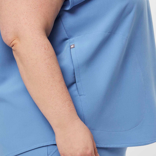 women's Ceil Blue Rafaela™ - Oversized  Scrub Top (3XL - 6XL)