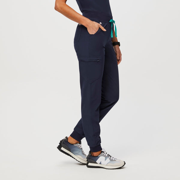 women's Navy FREEx™ Lined Zamora™ - Petite Jogger Scrub Pant