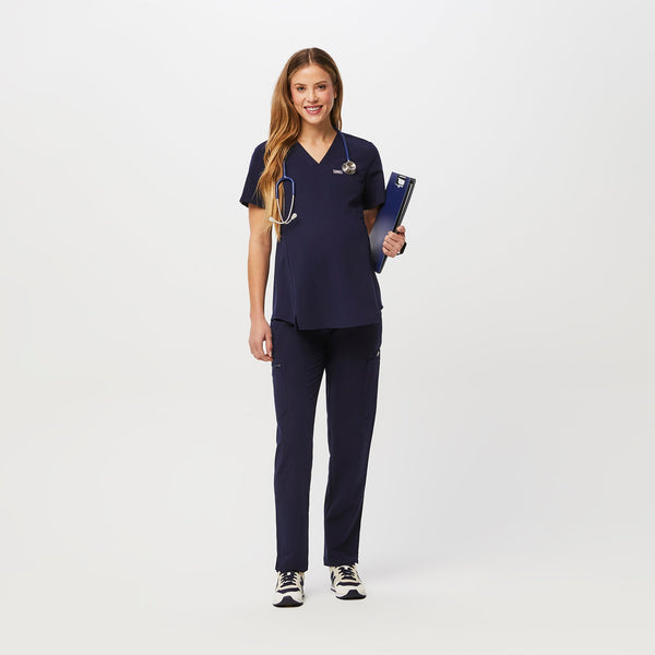 Women's Navy Octavia Maternity - Scrub Top
