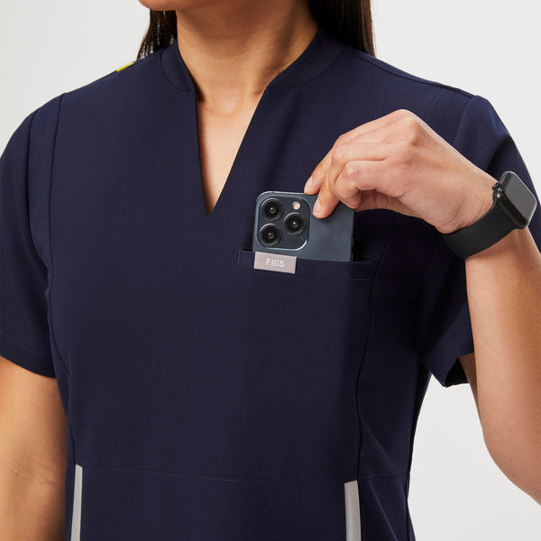 women's Navy Slim Odesa - Scrub Top