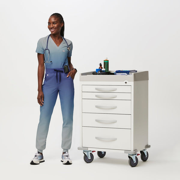 women's Ocean Mist Zamora High-Rise™ FREEx™ Lined - Petite Jogger Scrub Pant
