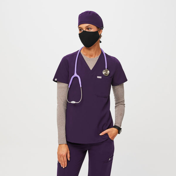 Purple Jam FIGS Scrub Cap With Buttonholes