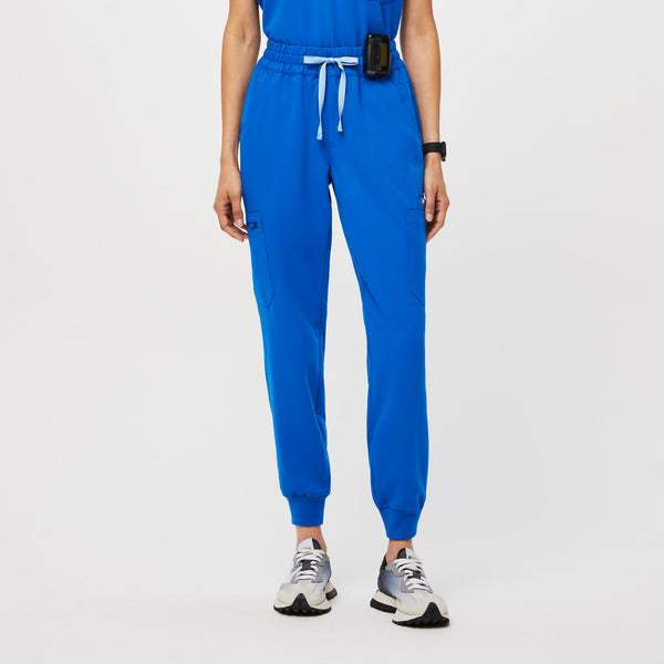 women's Royal Blue Uman High-Rise - Petite Jogger Scrub Pant