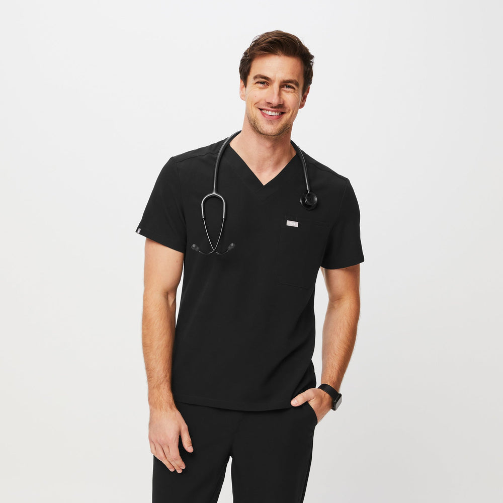 men's Black Slim Leon -  Scrub Top™