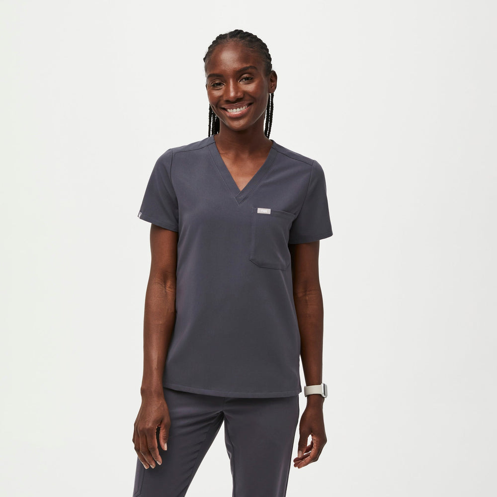 women's Charcoal Catarina Scrub Top™