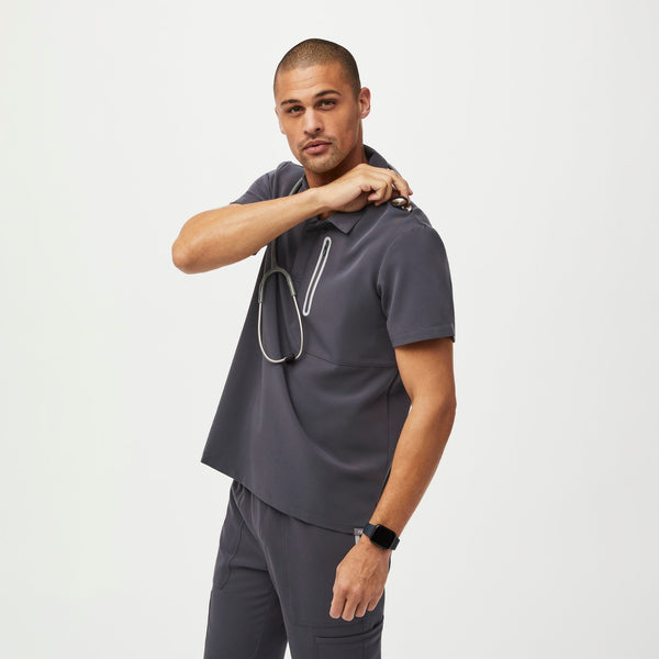 men's Charcoal Performance Dothan - Contrast ScrubPolo™