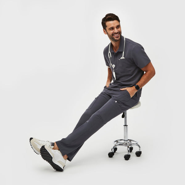 men's Charcoal Lima - Short-Sleeve ScrubPolo™