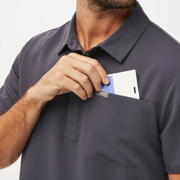 men's Charcoal Lima - Short-Sleeve ScrubPolo™