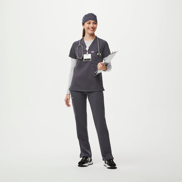 Charcoal FIGS Scrub Cap With Buttonholes