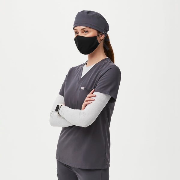Charcoal FIGS Scrub Cap With Buttonholes