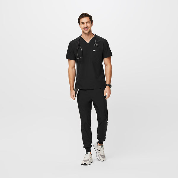 men's Black Leon™ FREEx™ - Slim Scrub Top