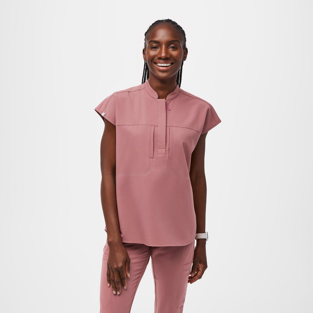 women's Mauve Blake Relaxed - Scrub Top