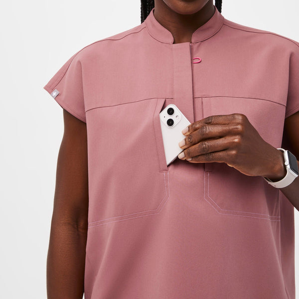 women's Mauve Blake Relaxed - Scrub Top
