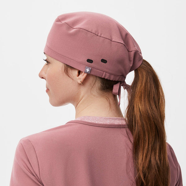Mauve FIGS Scrub Cap With Buttonholes