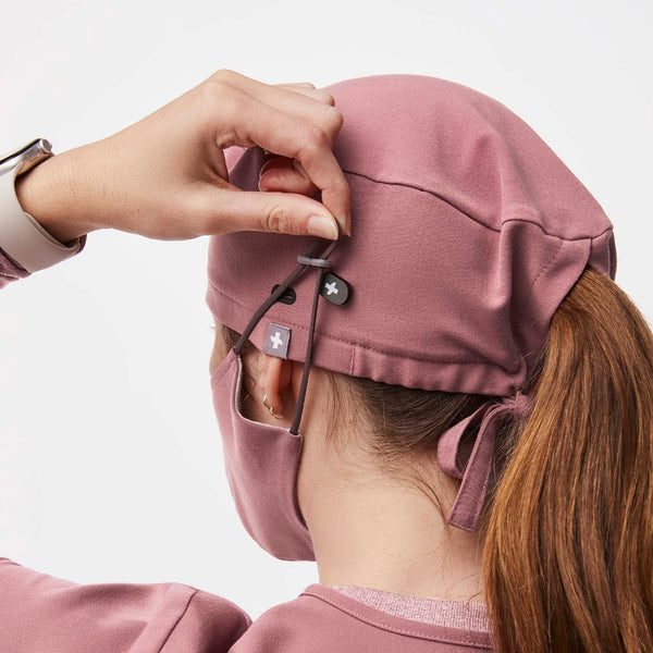 Mauve FIGS Scrub Cap With Buttonholes